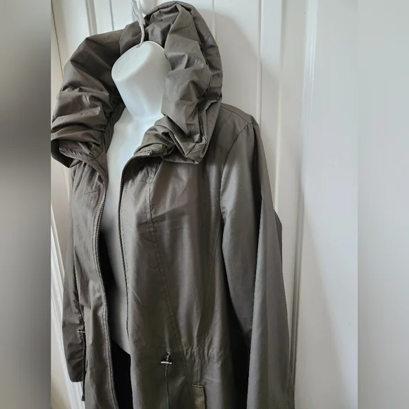 Pile Ou Face Paris Lined Trench/Jacket size 8/T4 | Like New | Muted Green - Picture 2 of 14